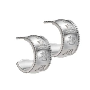 Bông tai Kỳ Diệu Chân Thiện Nhẫn size nhỏ - Bạc